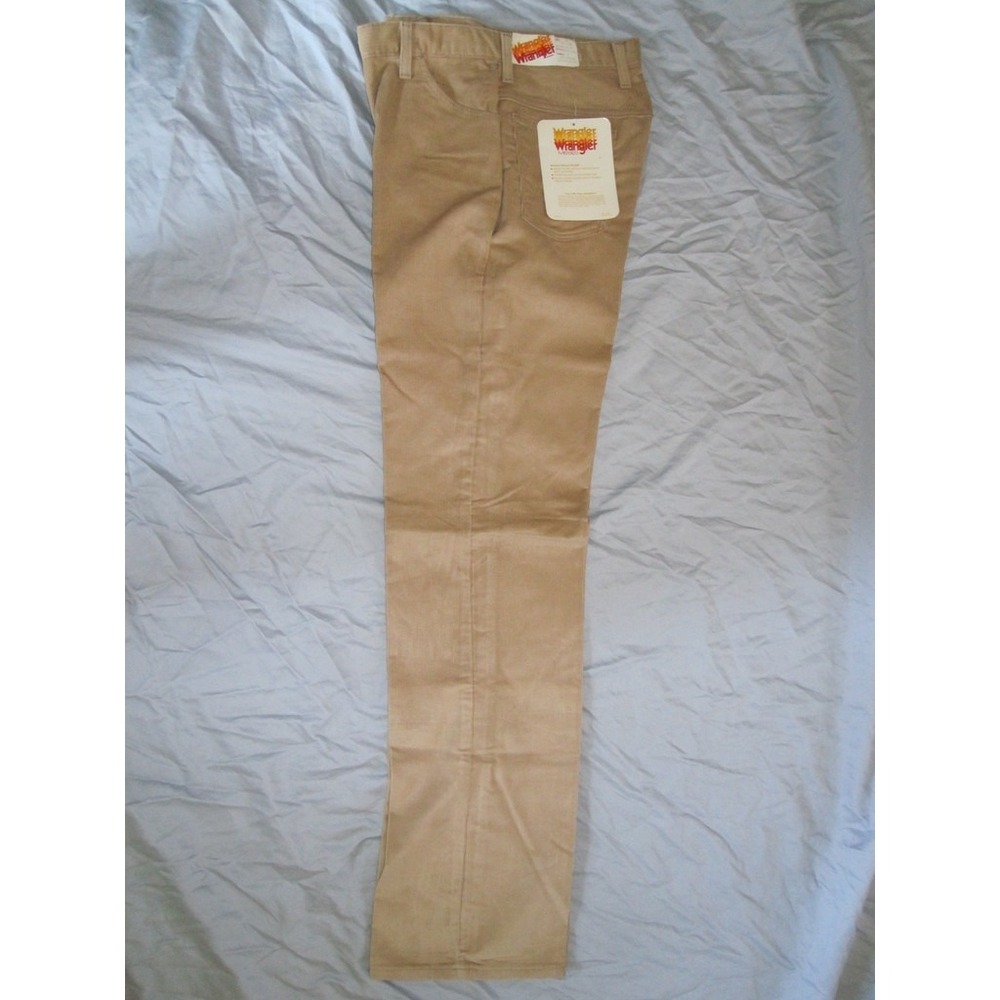 Womens‎ 70s Vintage Wrangler Cord Corduroy Pants Jeans Misses 14 31x34 Tan Khaki